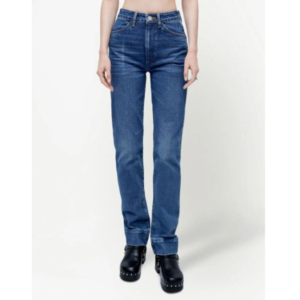 NEW REDONE Blue River 70s Mid-Rise Denim Straight-Leg Jeans Size 30